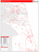 Virginia Beach County, VA Digital Map Red Line Style